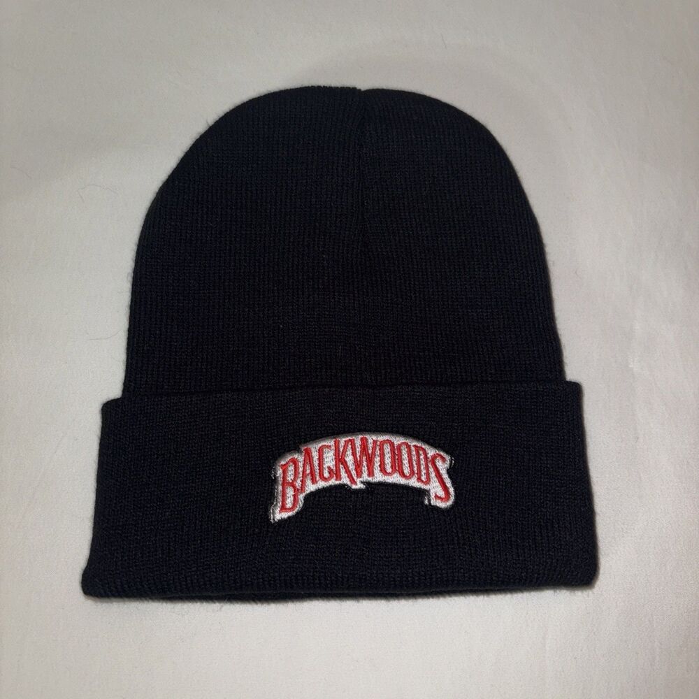 Backwoods Embroidered Men's Black Beanie